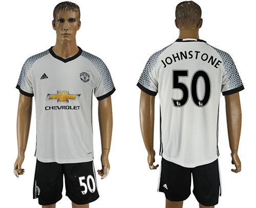 Manchester United #50 Johnstone White Soccer Club Jersey - Click Image to Close